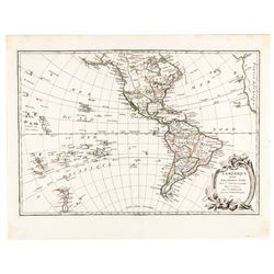 1806-Dated Hand-Colored Western Hemisphere Map Titled: L-Amerique