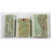 Image 1 : 3 Assorted Chinese Green Hardstone Carved Pendants