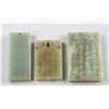 Image 2 : 3 Assorted Chinese Green Hardstone Carved Pendants