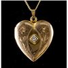 Image 2 : Antique Gold Diamond Locket w/Photo