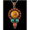 Image 2 : Multi Gem Silver Necklace