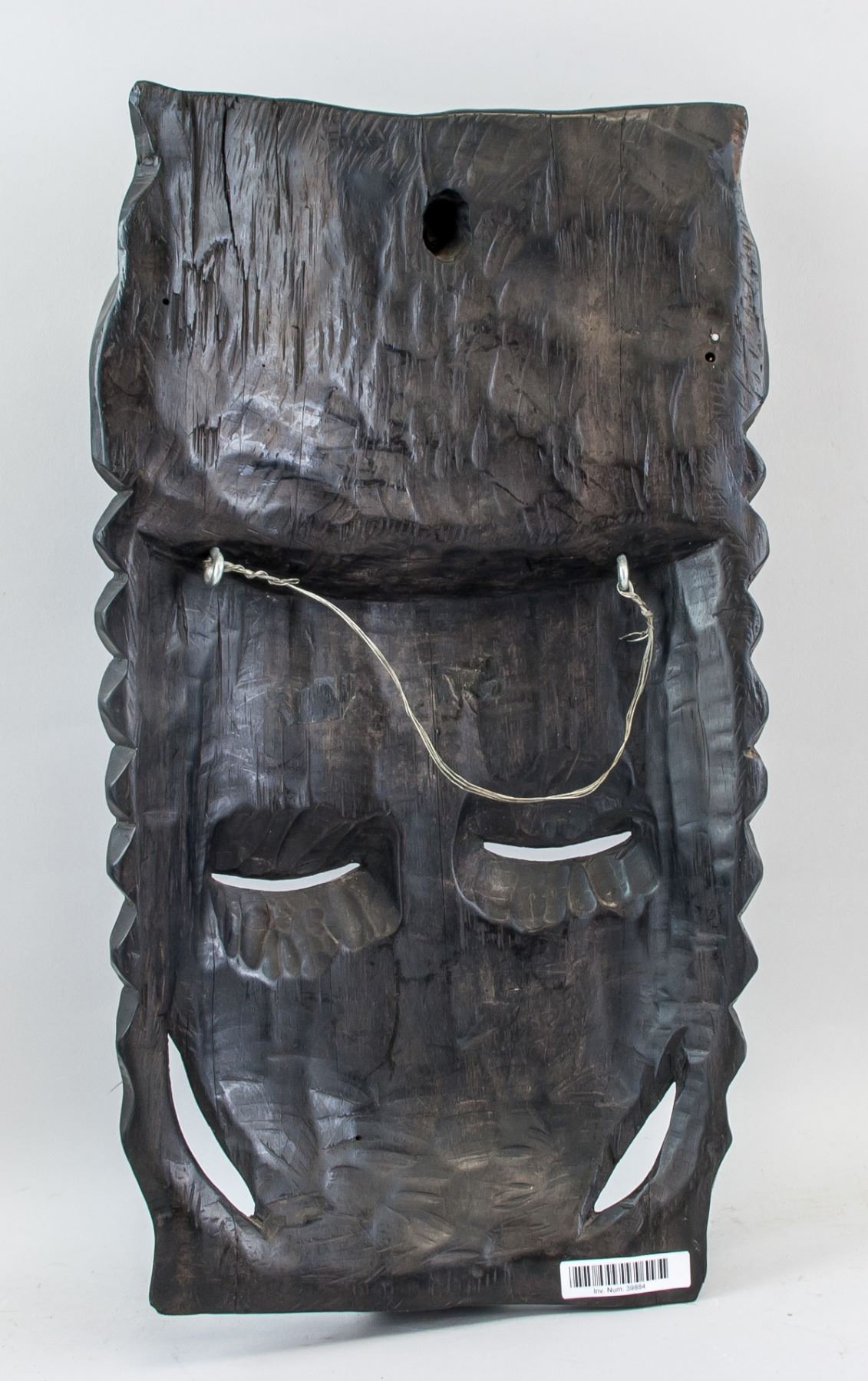 African Black Wood Carved Woman Mask