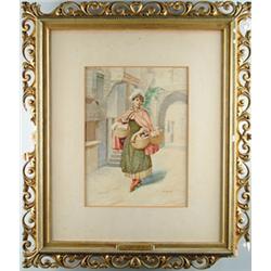 MARIE DE GARAY (French, 19th Century) BACK FROM THE MARKET