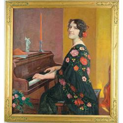 GEORGE FRANKLIN WING (American, 1870-) PORTRAIT OF MARGARET BAKEMAN WING