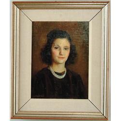 MARGUERITE STUBER PEARSON (American, 1898-1978) PORTRAIT OF A YOUNG GIRL