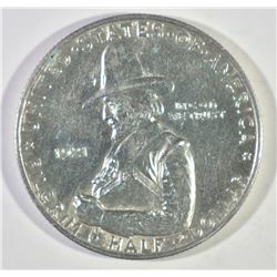 1921 PILGRIM COMMEM HALF DOLLAR, GEM BU