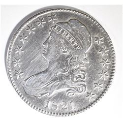 1821 BUST HALF DOLLAR, VF/XF cleaning