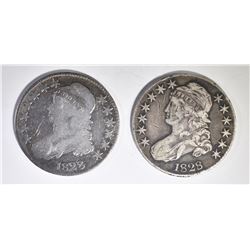 1828 VG & 1828 XF marks BUST HALF DOLLARS