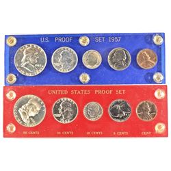 1956 & 57 U.S. PROOF SETS IN PLASTIC HOLDERS