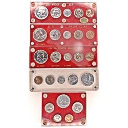 1955-59 U.S. PROOF SETS IN PLASTIC HOLDERS