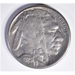 1925-S BUFFALO NICKEL, AU/BU