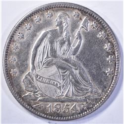 1854-O SEATED HALF DOLLAR CH BU cleaning