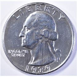 1939-S WASHINGTON QUARTER, CH BU