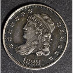 1829 BUST HALF DIME, AU+ SEMI-PL SURFACES