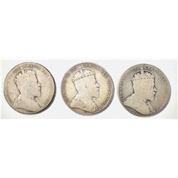 1903-H, 06, 08 VG/F KEY DATE CANADIAN HALF DOLLARS