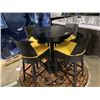 Image 1 : 5 PCS 36" ROUND CAST ALUMINUM BAR HEIGHT OUTDOOR PATIO TABLE SET INCLUDING: BAR TABLE & 4 PLASTIC