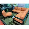 Image 1 : 4 PCS CAST ALUMINUM OUTDOOR PATIO SECTIONAL SET WITH CUSHIONS