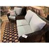 Image 1 : 3 PCS 2 - TONE PLASTIC RATTAN OUTDOOR PATIO CHAT SET INCLUDING: 2 SEAT SOFA & 2 ARM CHAIRS WITH