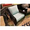 Image 2 : 3 PCS 2 - TONE PLASTIC RATTAN OUTDOOR PATIO CHAT SET INCLUDING: 2 SEAT SOFA & 2 ARM CHAIRS WITH
