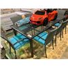 Image 1 : 10 PCS KETTLER 86" X 39" CAST ALUMINUM MESH TOP OUTDOOR PATIO TABLE SET INCLUDING: 8 PLASTIC RATTAN