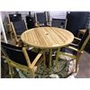 Image 1 : 5 PCS 47" ROUND BATYLINE SOLID TEAK OUTDOOR PATIO TABLE SET INCLUDING: 4 TEAK MESH SEAT ARM CHAIRS