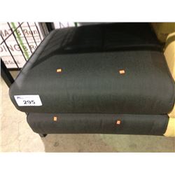 PAIR OF GREY OUTDOOR CHAIR CUSHIONS