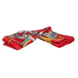 Hermes Red Multicolor Silk Le Mors "A La Conetable" Scarf