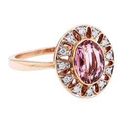 2.20 ctw Pink Spinel And Diamond Ring - 18KT Rose Gold