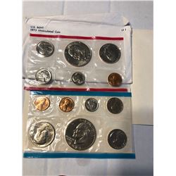 1973 P D US Mint Set Harder to Get 2 Eisenhower Dollars in Original Package