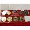 Image 1 : 2008 D US Mint UNC Coin Partial Set 4 Dollars Half Dime Nickel Penny