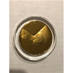 24k Gold on Sterling Silver Proof 68.4 grams or 2.41 Ounces The 100 Greatest Masterpieces QUEEN NEFE