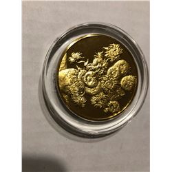 24k Gold on Sterling Silver Proof 68.4 grams or 2.41 Ounces The 100 Greatest Masterpieces SUNFLOWERS