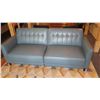 Image 1 : Upholstered Leather-Like Sofa Sleeper (Backrest Folds Down) 80"L x 30"D x 32"H