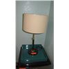 Image 1 : Lamp and Blue Wooden Tray 26" H