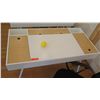 Image 2 : Compact Two-Toned Desk w/Hideaway Compartments & Charging Ports. Includes Office Chair 47.5"L x 23.5