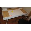 Image 2 : Compact Two-Toned Desk w/Hideaway Compartments & Charging Ports. Includes Office Chair 47.5"L x 23.5