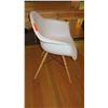 Image 2 : Minimalist Composite Chair w/Wooden Legs (32" back height, 16" seat height)