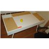 Image 2 : Compact Two-Toned Desk w/Hideaway Compartments & Charging Ports. Includes Office Chair 47.5"L x 23.5