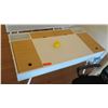 Image 2 : Compact Two-Toned Desk w/Hideaway Compartments & Charging Ports. Includes Office Chair 47.5"L x 23.5