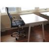 Image 2 : White Compact Desk w/ Office Chair 47"L x 27"W x 29"H