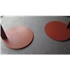 Image 8 : Pair of Circular"Burnt Orange" Side Tables (one discolored, faded areas), 16" Dia, 21.5"H