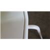 Image 8 : Pair: White Bar Chairs, Metal Frame, Wooden Seats 15"W x 17"D x 30.5"H