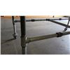 Image 8 : Custom Rolling Table w/Industrial Pipe Base, Glazed Wood Top 80"L x 40"W x 36"H