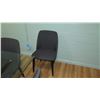 Image 8 : Glass Table (63"x25"x30"H) w/ Upholstered Gray Chairs