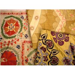 THREE LARGE POLYCHROME NEEDLEWORK PANELS