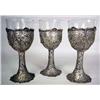 Image 1 : TWELVE 800 SILVER RETICULATED REPOUSSE GOBLETS