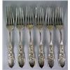 Image 1 : SIX WHITING STERLING SILVER "TYROLEAN" PATTERN, LUNCHEON FORKS