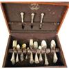 Image 1 : A GORHAM STERLING SILVER PARTIAL FLATWARE SERVICE WITH LION FACE FINIALS COMPRISING: 3 serving spoon