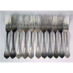 ELEVEN COIN SILVER FORKS