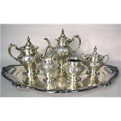 A GORHAM "CHANTILLY" PATTERN FIVE PIECE STERLING SILVER TEA & COFFEE SERVICE